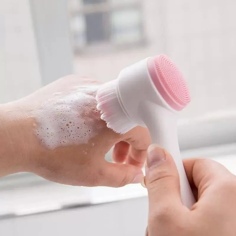 Wholesale 2/5/10PCS Double Side Facial Cleansing Brush Silicone & Soft Hair Manual Massage Facial Wash Brush Makeup Remove Tools