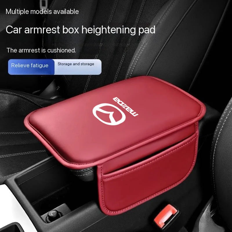 Leather Car Armrest Cushion With Storage Bag for Mazda 2 3 6 5 Atenza CX3 CX5 MX5 CX7 Axela CX30 CX90 CX60 Auto Accessories