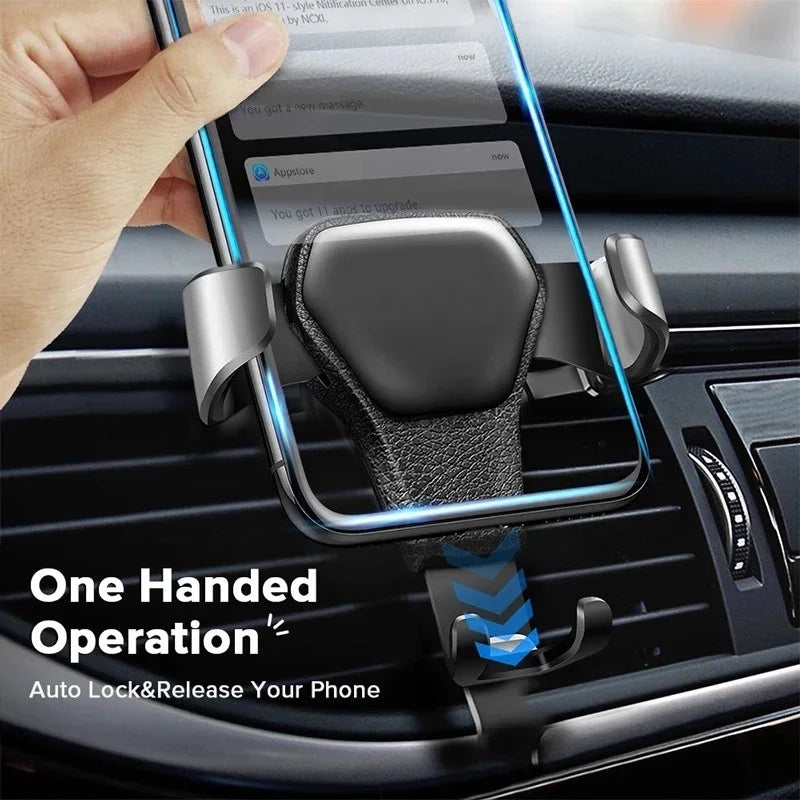 Gravity Car Phone Holder Air Vent Clip Mount Mobile Cell Stand Smartphone GPS Support for IPhone 13 12 Xiaomi Samsung Phone