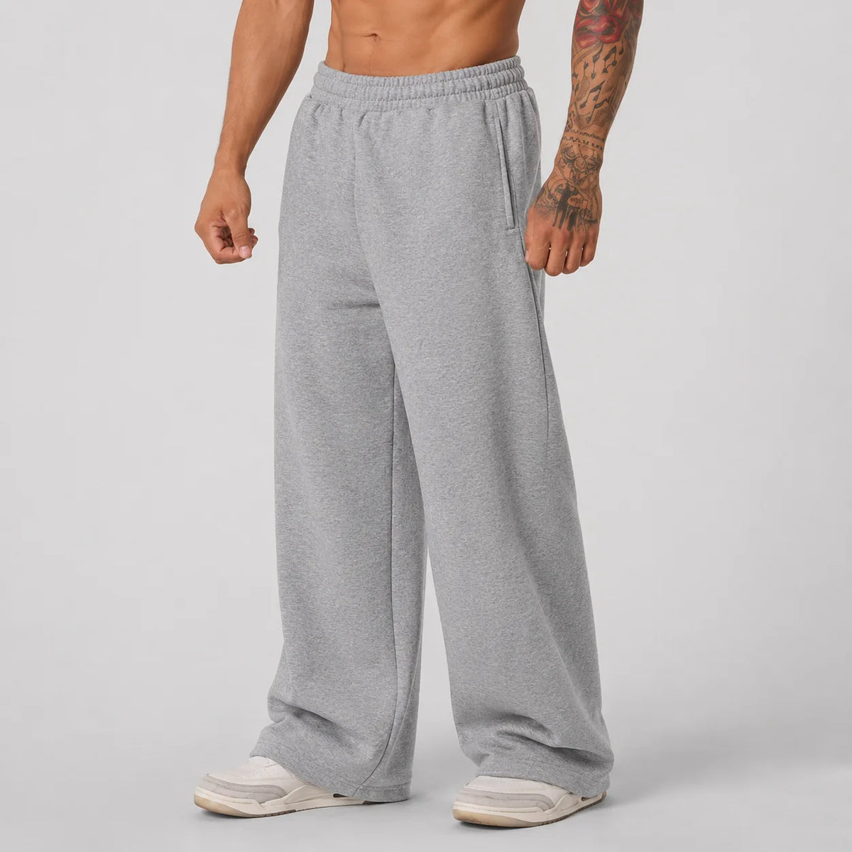 Men's Summer Sweatpants 6 Colors Wide Leg Sports Pants Comfortable Drawstring Elastic Waist Casual Gym Joggers Daily Streetwear