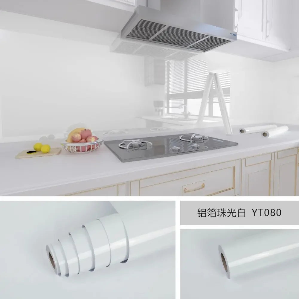 10M x 80CM Marble Self Adhesive Wallpaper Waterproof Oil Proof Kitchen Stickers Thermostability Decorative Film Home Decor