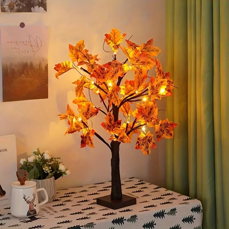 1pc 24 LED Artificial Black Birch Tree Light DIY Branches Table Lamp For Fall Gifts Home Bedroom Holiday Party Halloween Decor