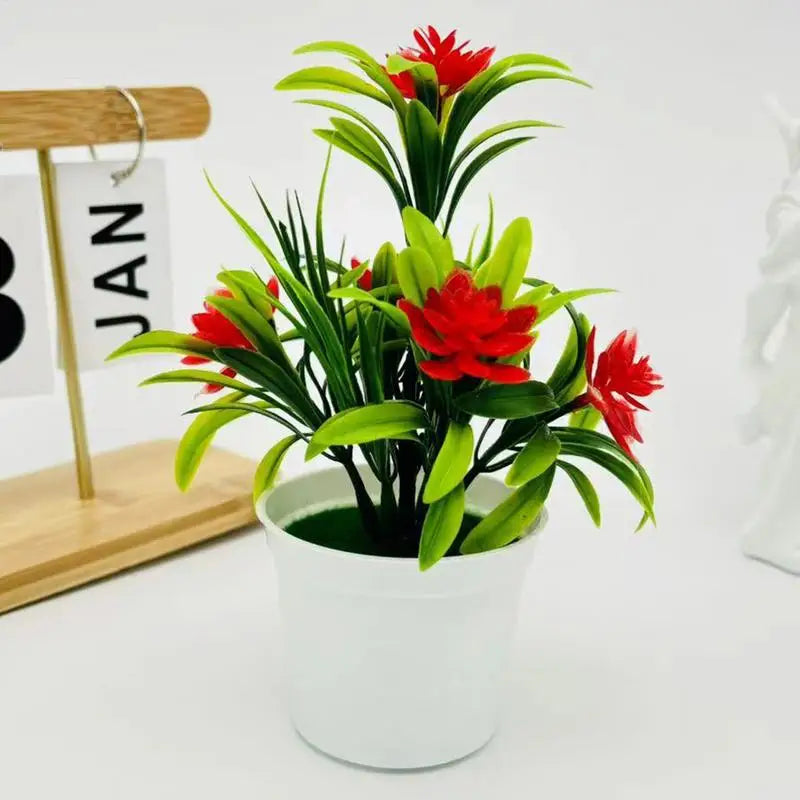 New Simulation Potted Tabletop Decoration Artificial Greenery Potted Plants Realistic Home Decor For House Tabletop Decoration
