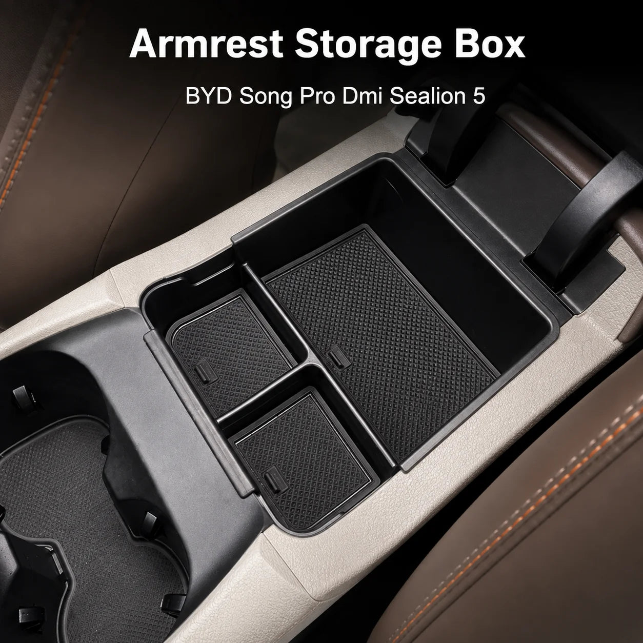 For BYD Song Pro Dmi/Sealion 5 Center Console Armrest Silicone Storage Box 2022-2025 Non-Slip Organizer Interior Car Accessories