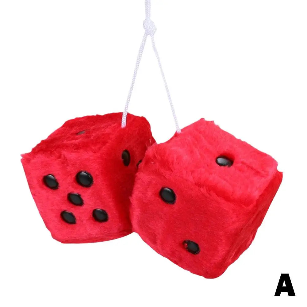 Plush Dice Car Ornament Pendant