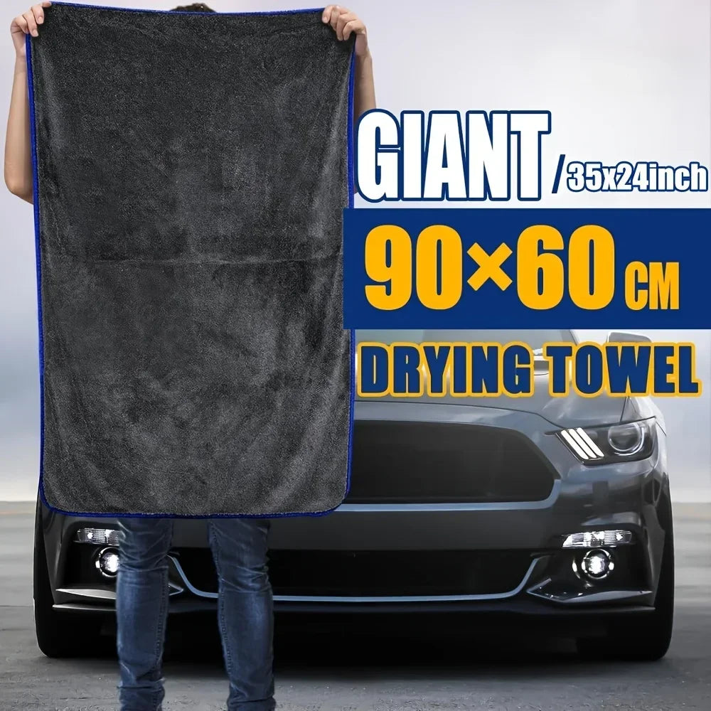 Extra Large Car 1pc Drying Towel - Ultra-Absorbent Soft Lint & Streak-Free Quick-Dry 60x90 Ideal for Automotive Cleaning