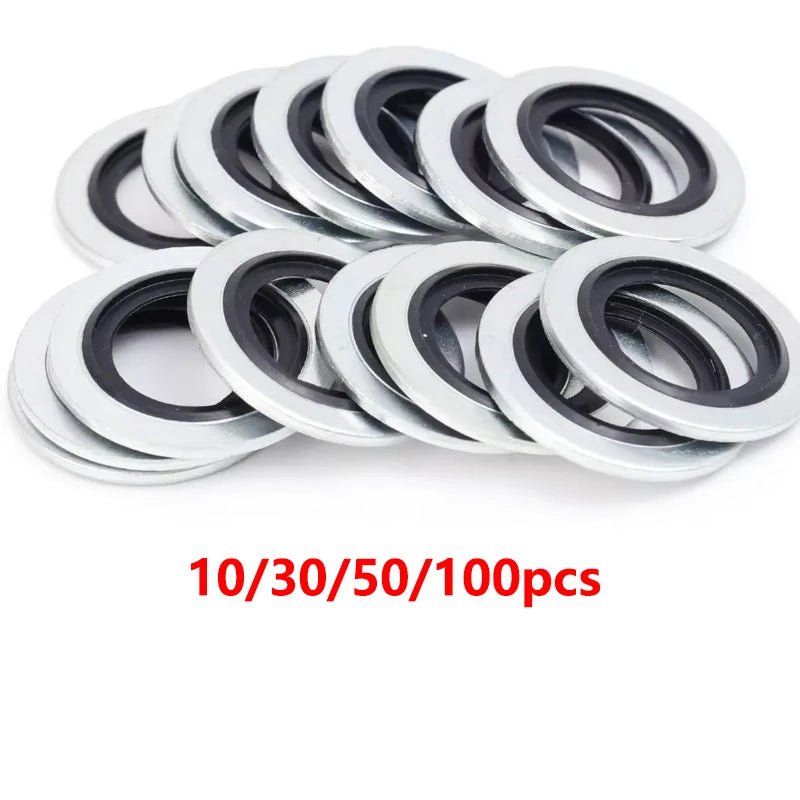 Car Oil Pan Drain Plug Aluminum Alloy Fluororubber Sealing Ring Gasket For Renault Bonded Seal Washer Car Accessories 110265505R