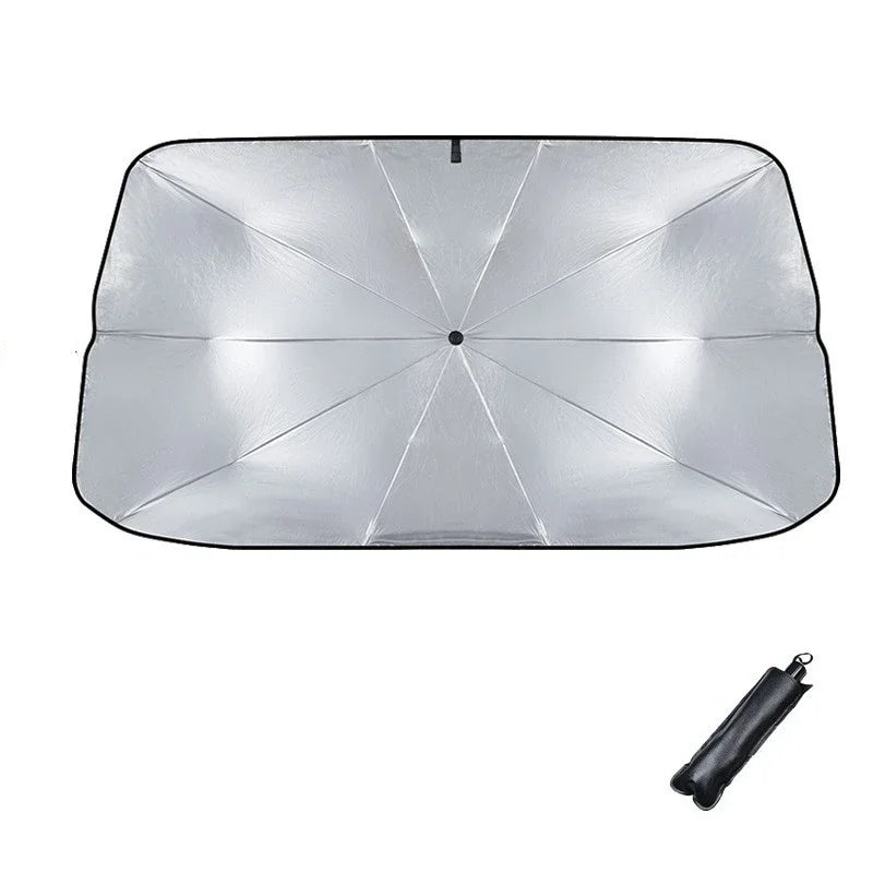 Car Sunshade Retractable Sunscreen Heat Insulation Front Windshield Parasol Anti-glare Uv-blocker Auto Internal Blocker 99.9% UV