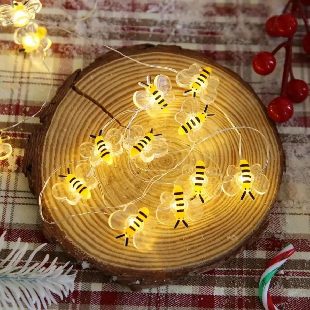 Bee Flower Lights Battery Operated Bee String Lights For Bedroom Plants Patios Party Wedding Xmas Decorative String Lights