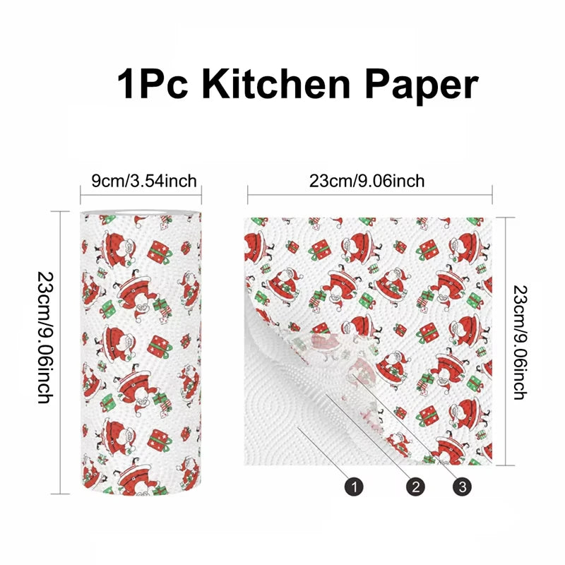 Christmas Toilet Roll Paper, Happy 2026 New Year Supplies, Xmas Tissue Roll Napkin Kitchen Tool, Home Decoration for Holidays