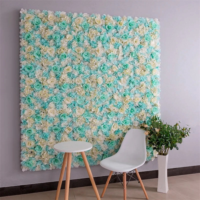60X40cm Silk Rose Flower Wall Artificial Flowers DIY Wedding Wall Decor Photography Backdrops Hair Salon Background