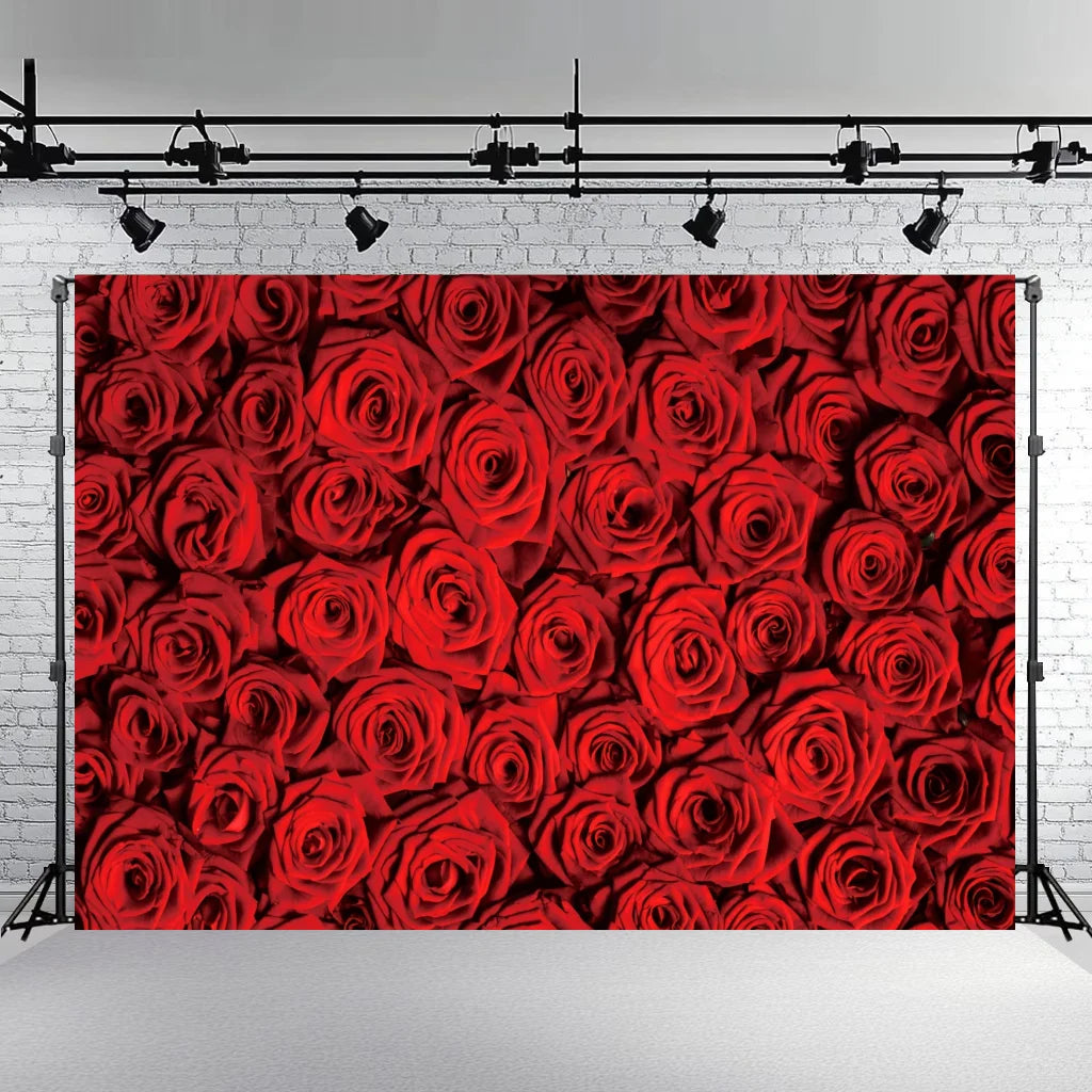 Rose Floral Background Summer Party Banner Flower Wall Wedding Birthday Decorations Bridal Marriage Backdrop Photography Studio