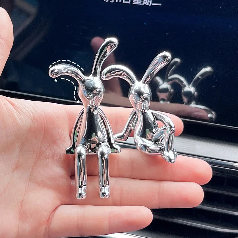 Cute car interior decoration fashion rabbit cartoon animal center console dashboard decoration ornaments car accessories