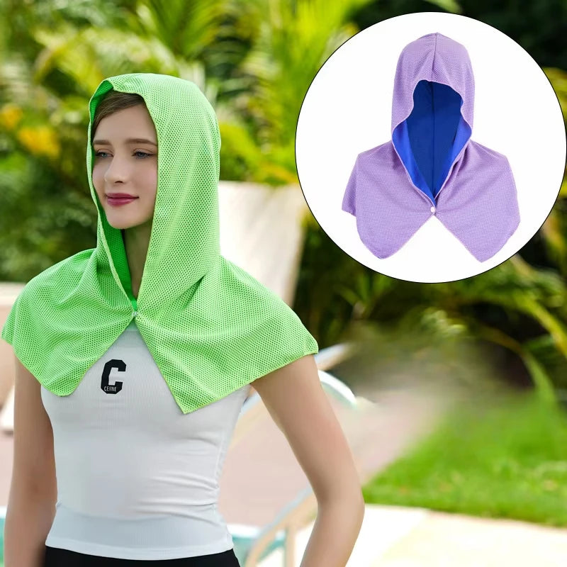 Cooling Hoodie Towel - UV Protection, Quick Drying, Perfect for Sports, Camping, Workouts, Cycling, Golf, Running, Hiking, and F