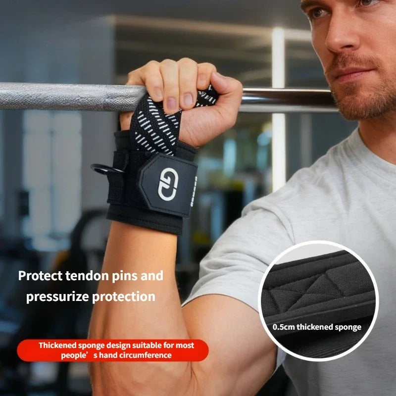 2Pcs Weightlifting Wrist Straps Strength Training Adjustable Non-slip Gym Booster Bands Fitness Lifting Support Sports Grip Ban