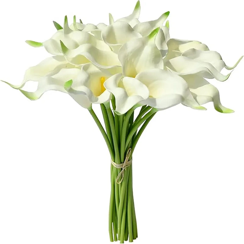 10PCS Artificial Flowers Calla Lily Faux PU Fake Flowers for Weddings Bouquet Bridal Shower DIY Bridal Bouquets Home Party Decor