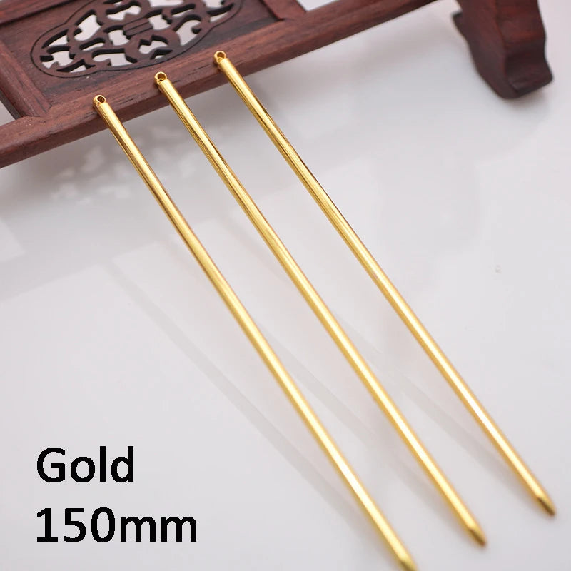 10pcs Hair Sticks Metal Hair Pins Blank 125mm Long Rod Base for Jewelry Making Wedding Bridal Hair Accessories DIY Components