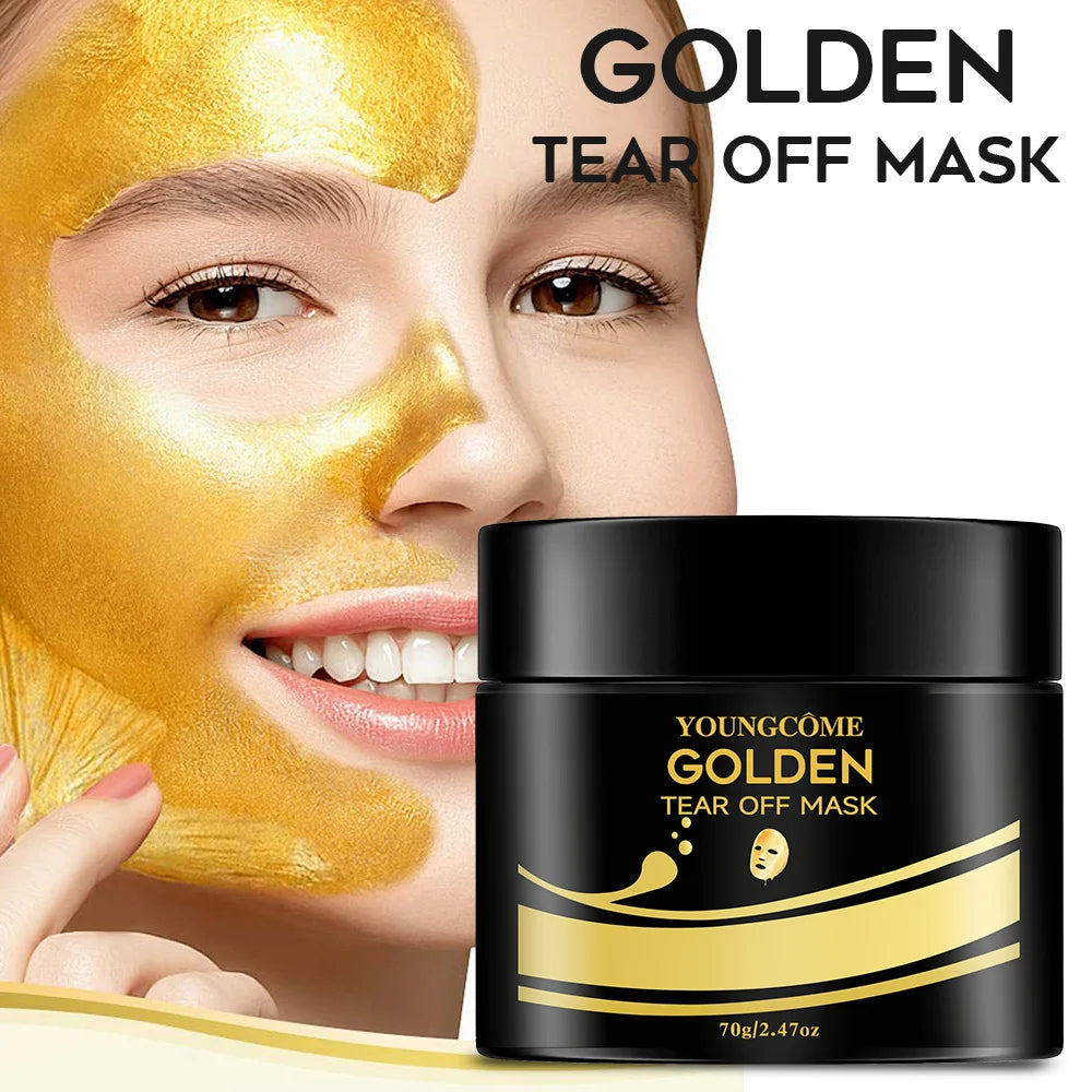 24K Gold Tear Off Mask  Deep Cleansing Remove Blackheads Firming Skin Oil-Control Whitening Skin Care Moisturizing Masks