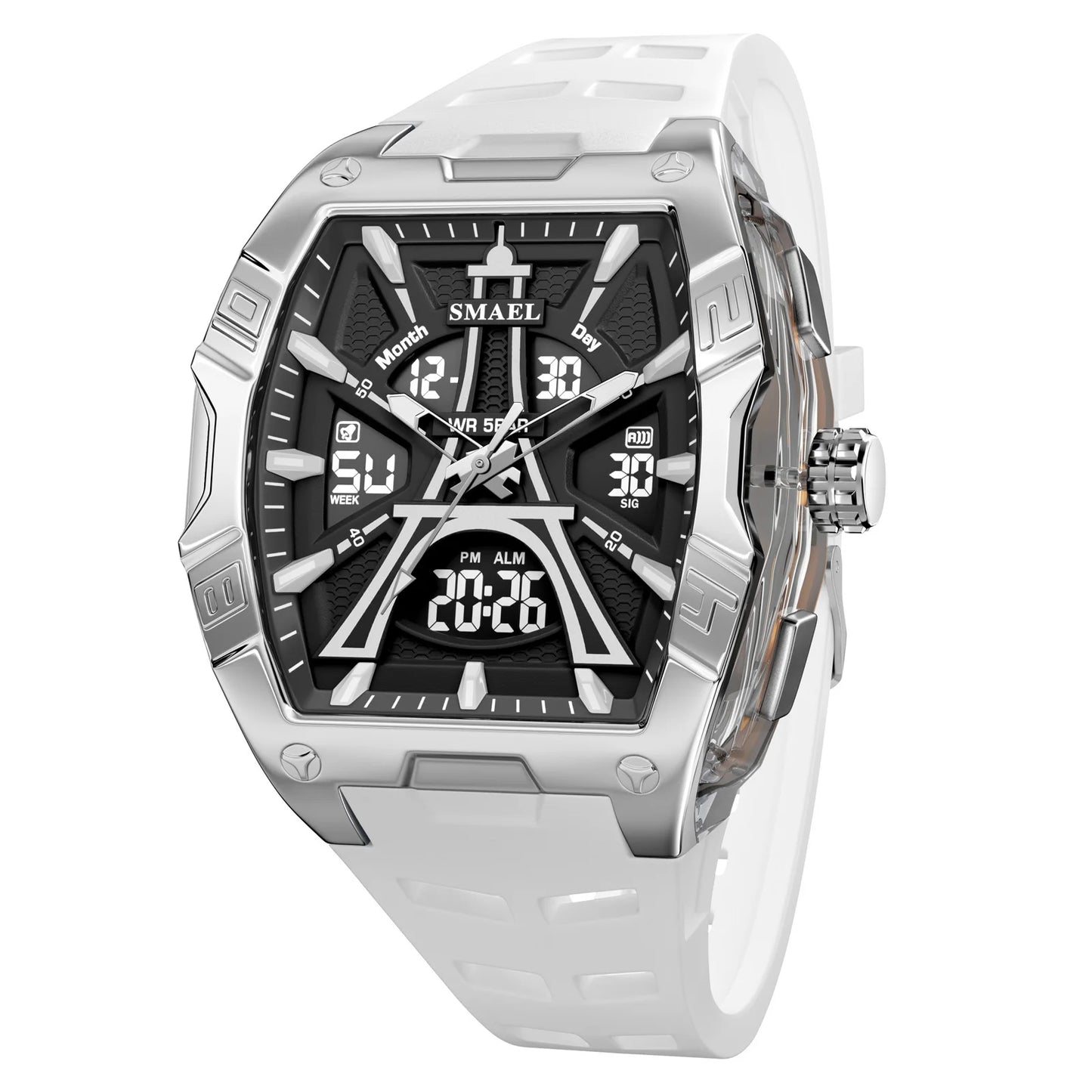 SMAEL Luxury Men Watches Waterproof Luminous Watch For Man High Quality LED Quartz Chronograph Sport  Wristwatches Clock Male