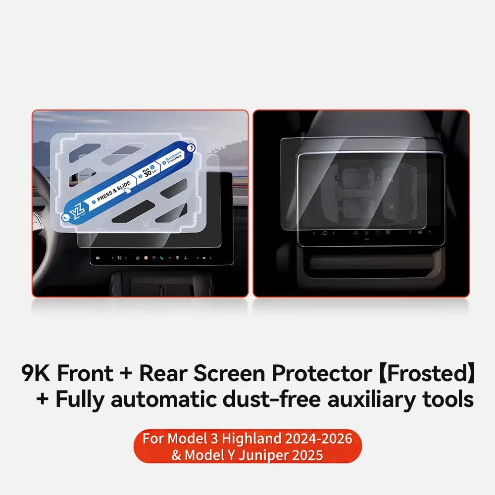 YZ For Tesla Model 3/Y/YL Highland 2025 2026 Tempered Glass Film Protector Matte Glare HD Center Control Touch Screen protector