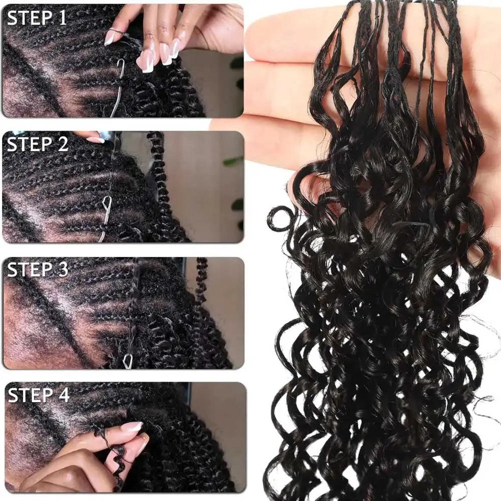100% Human Hair Miracle Knots Hair Feather Crochet Hair Water Wave Human Crochet Hair Knotless Braiding Hair Extensions
