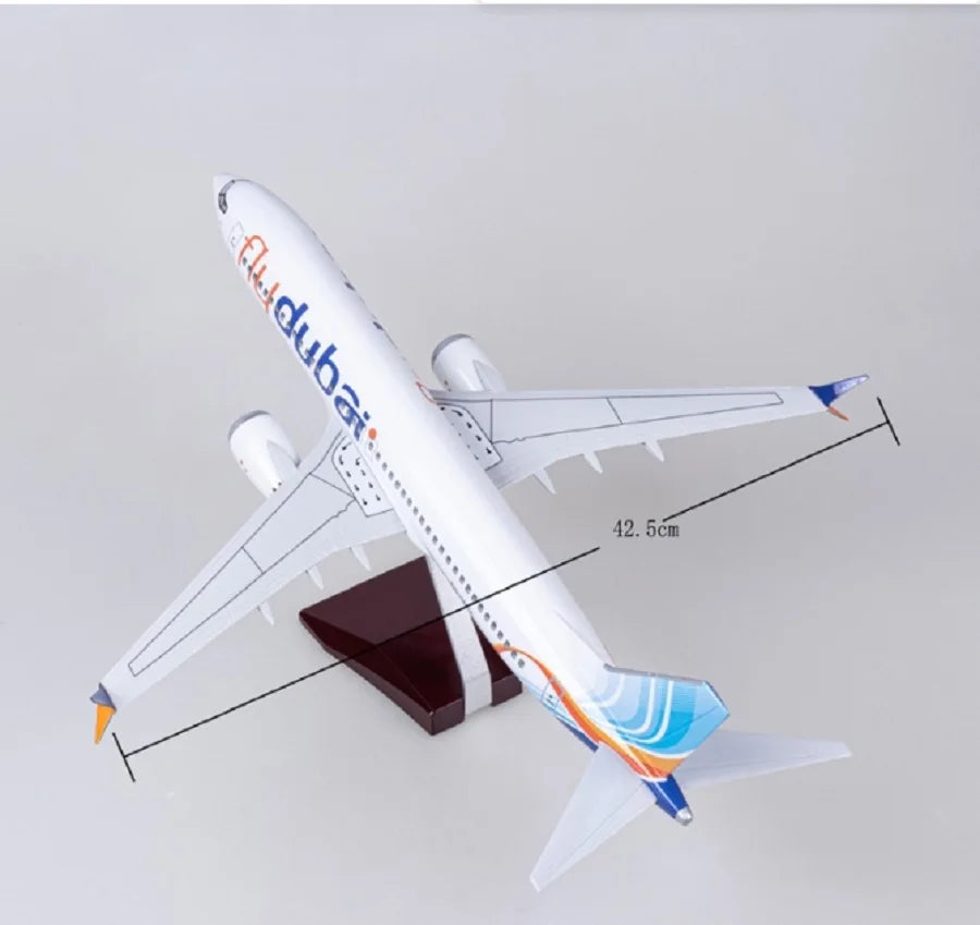 Diecast Souvenir Model 47CM B737 Airways Resin Dubai Airplane With Light Toys Airline Collection Gifts Plane Toys For Kids