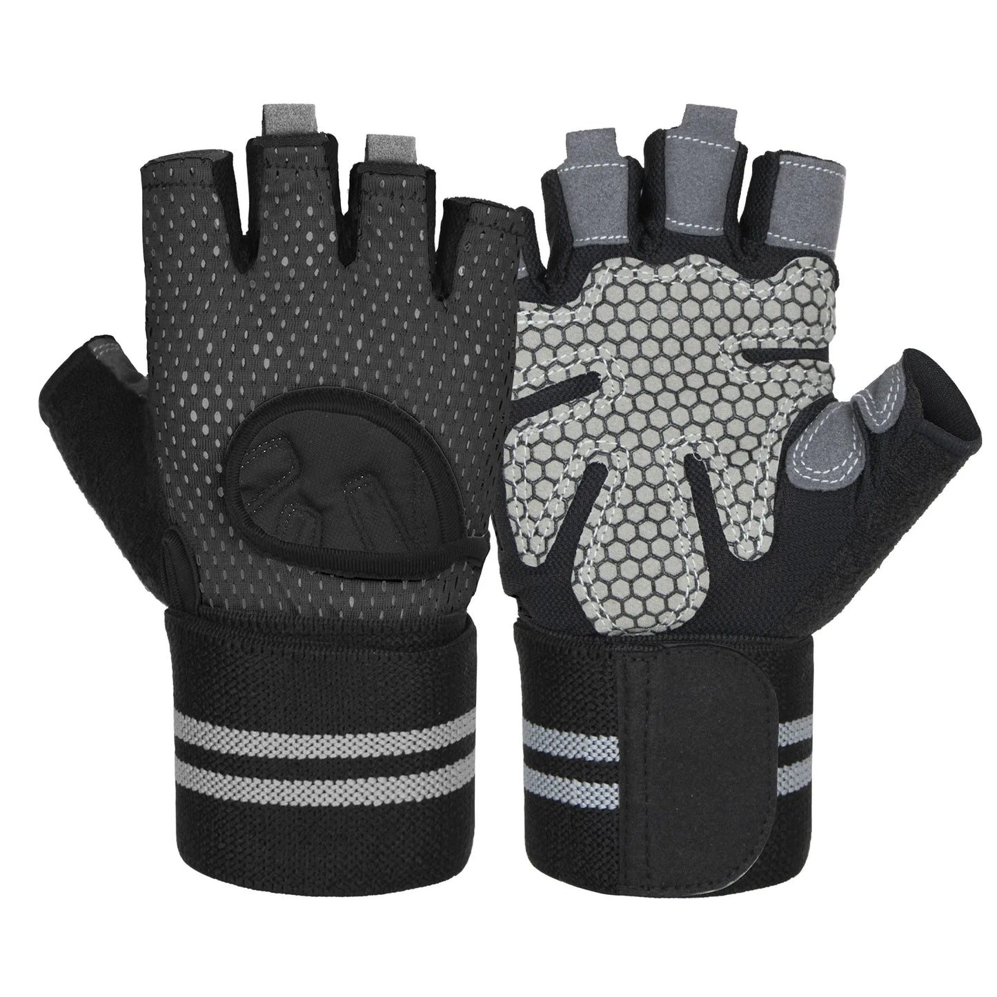 1 Pairs Weightlifting Training Gloves for Men Women Fitness Sports Body Building Gymnastics Gym Hand Wrist Palm Protector Gloves