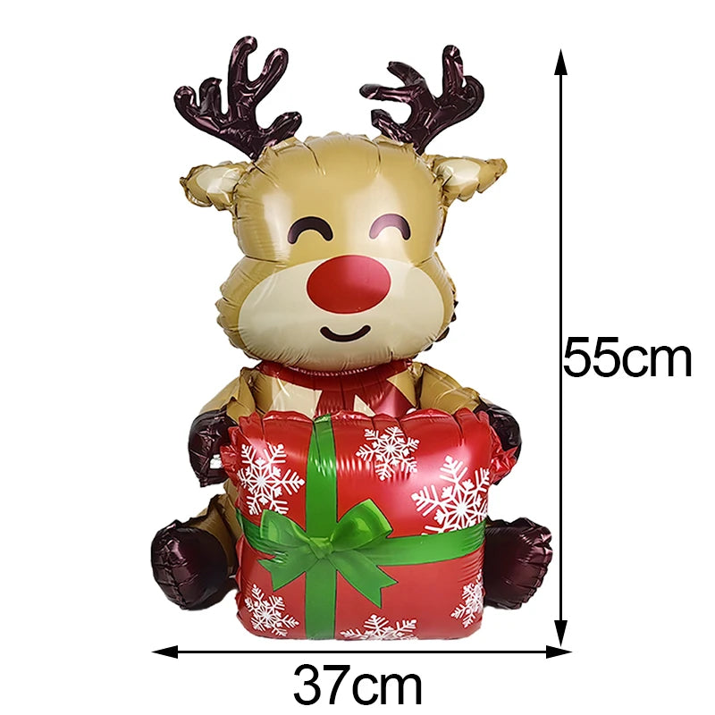 Standing Christmas Santa Claus Foil Balloon Christmas Tree Street Light Balloons Christmas Home Indoor Party Decorations New Yea