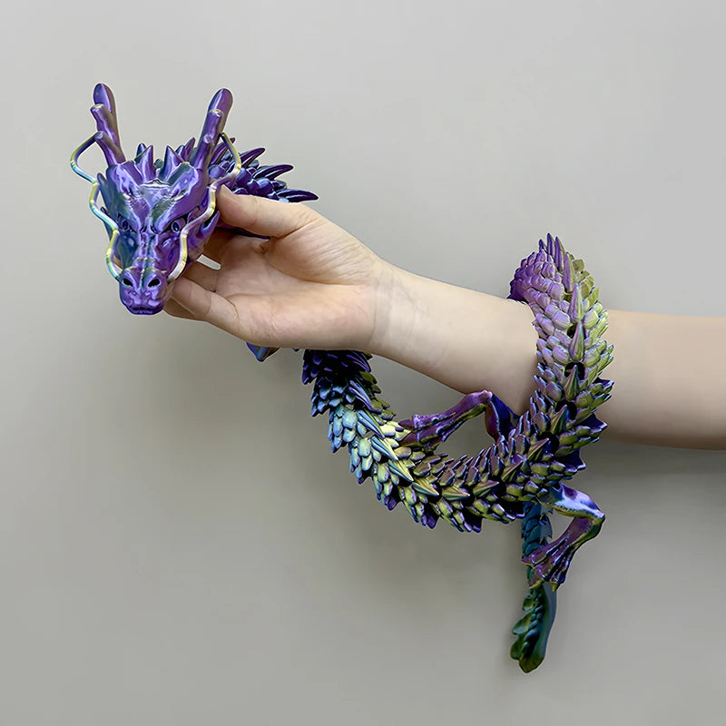 88CM 3D Printed Gem Dragon Crystal Fidget Toy Rotatable Articulated Dragon Gift for ADHD Perfect for Birthdays Gift Holiday gift