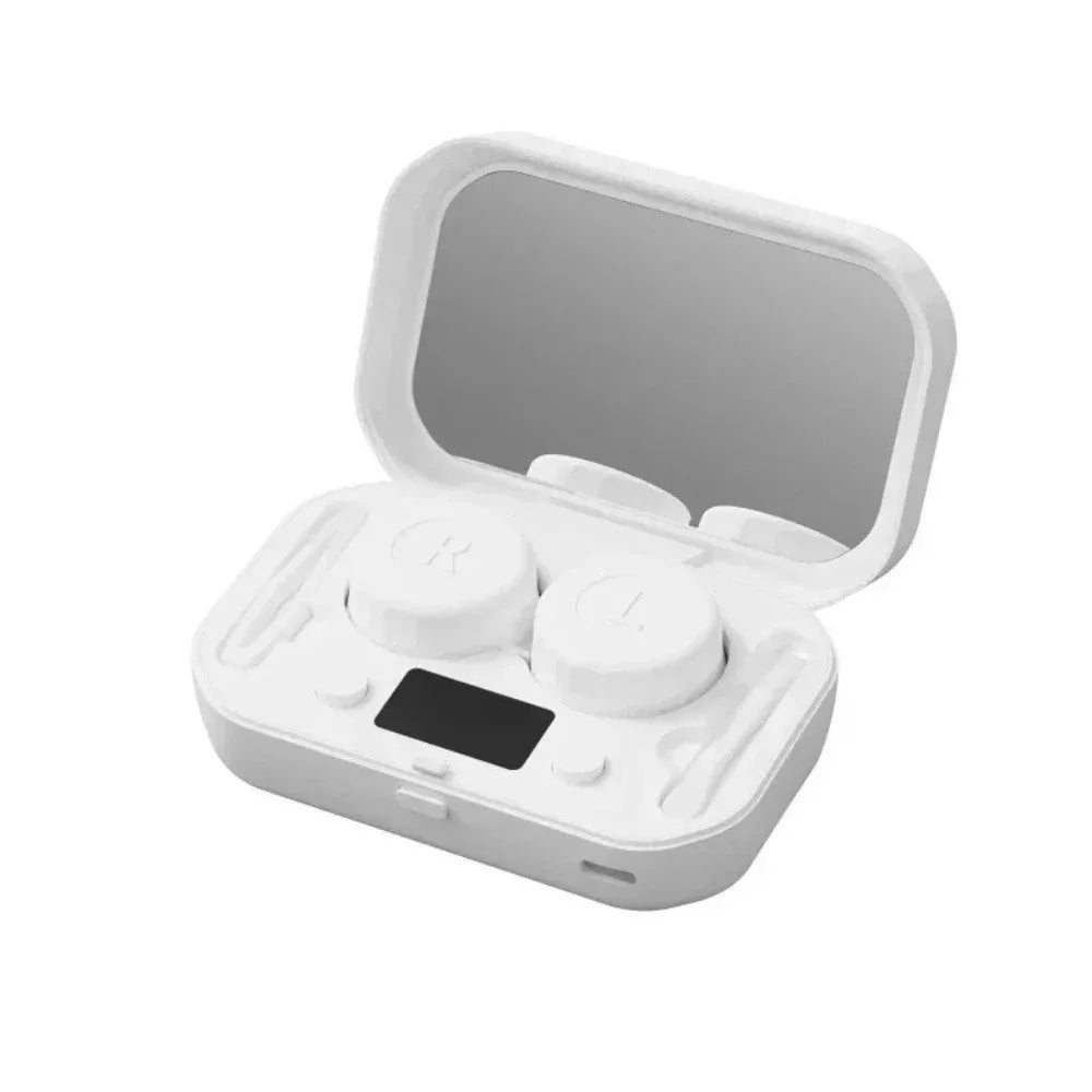 Portable Contact Lens Cleaner With 49KHz Ultrasonic Cleaning LED Display USB Type-C Charging 360° Deep Wash Box