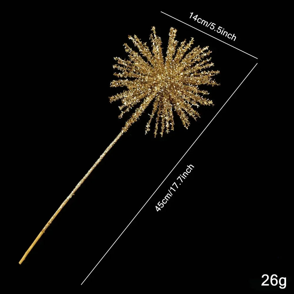 Plastic Christmas Artificial Flowers Glitter 50cm Xmas Decorative Flowers Simulated DIY Floral Arrangements