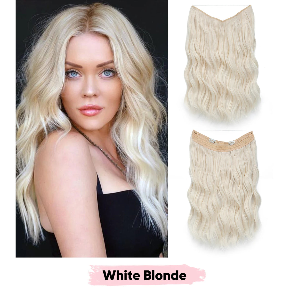 SARLA Synthetic Wave Invisible Wire Clip in Hair Extensions Fish Line With Clips Hairpiece Ombre Fake Hair Piece For Woman