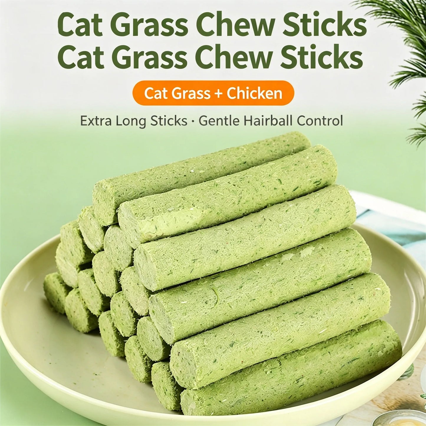 Cat Grass Teeth Grinding Chew Stick Pet Snacks Sticks For Hairball Teething Freeze Dried Catnip Pet Snack Sticks Digestion