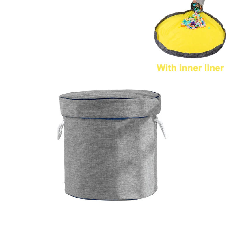Children Toys Storage Basket Foldable Household Laundry Bag Cute Cotton Linen Bucket Cartoon Print Clothes Organizer Baskets