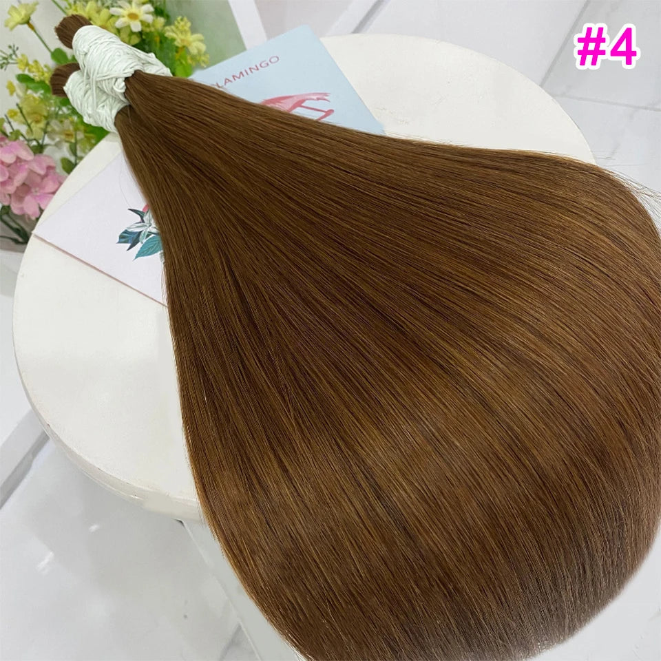 No Weft Straight Bulk Braiding Hair 100% Brazilian Virgin Remy Human Hair Extensions 50g 100g Blonde 1B Color Natural Hairpiece