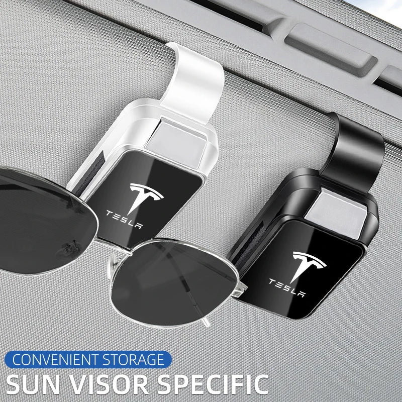 Car Glasses Clip Car Sun Visor Automotive Hanger Clip Ticket Card Mount Clips for TESLA MODEL 3 MODEL Y MODEL X