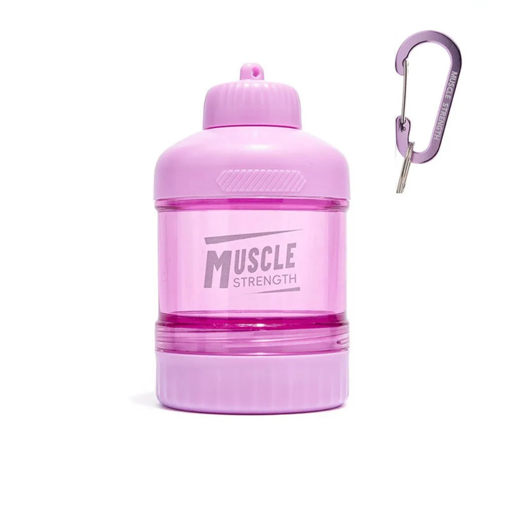 High Quality 1/2/3 Layer Protein Powder Box Portable Plastic Medicine Box with Mountaineering Buckle Layered Storage Snack Can