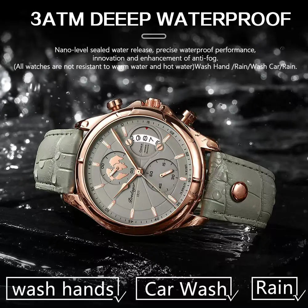 POEDAGAR Luxury Original Man Watch Chronograph Date Waterproof Men Wristwatch