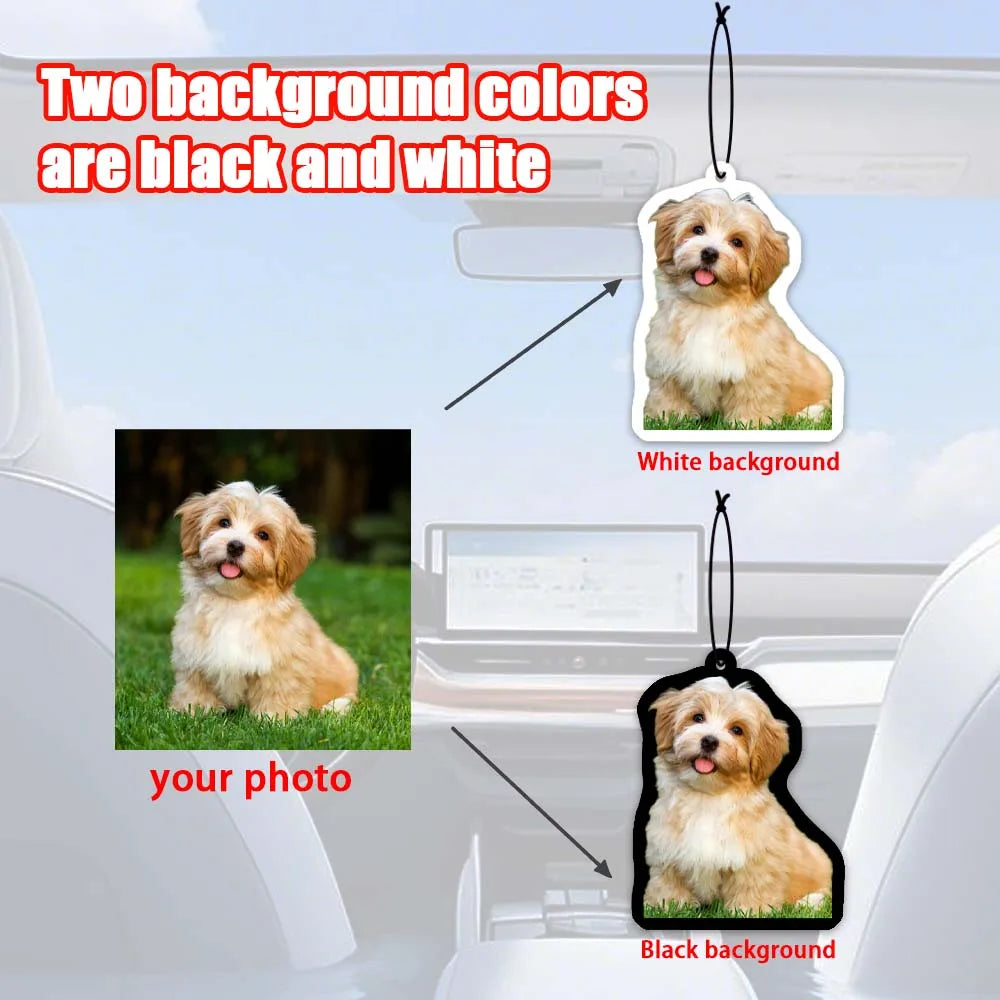 Photo Customized Car Air Freshener, Long-Lasting Fragrance, Holiday Anniversary Gifts, Customized Family and Friends Pet Photos