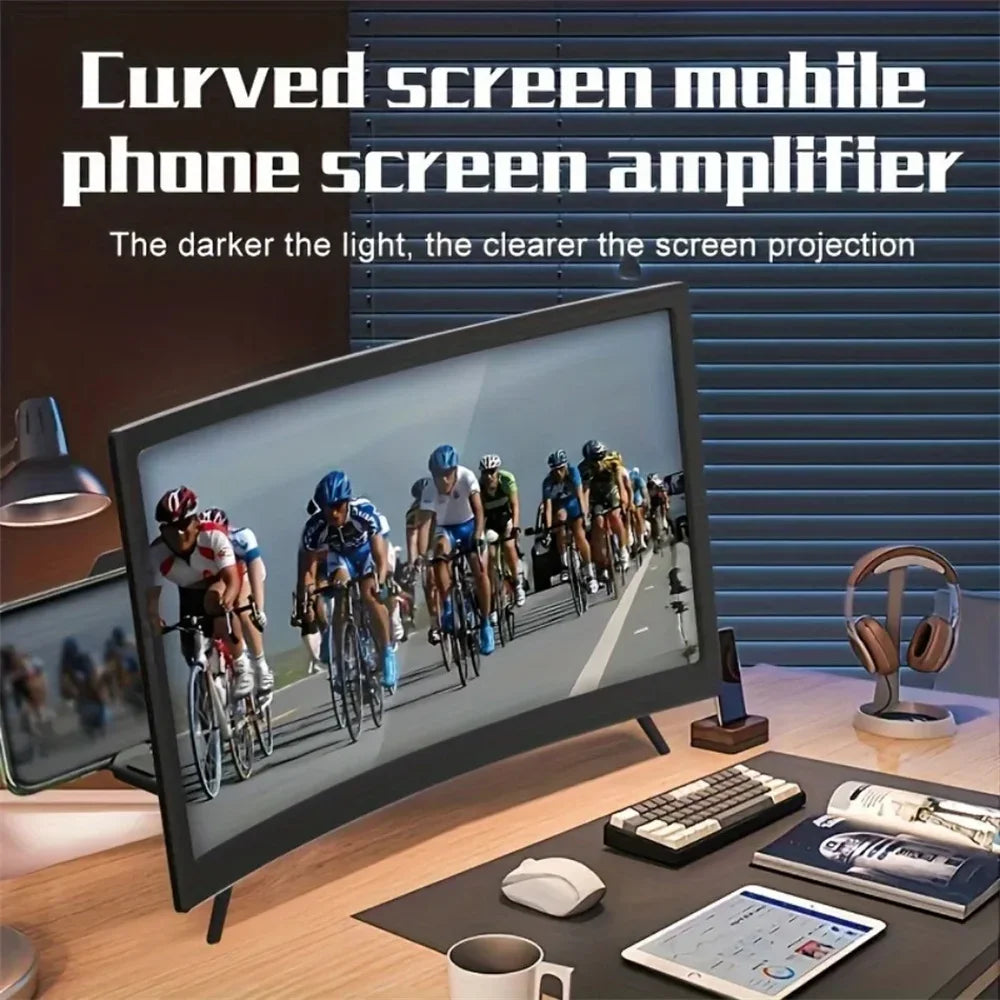 3D HD Curved Screen Mobile Phone Magnifier Video Amplifier Universal Smartphone Stand Holder for Enhanced Viewing Experience