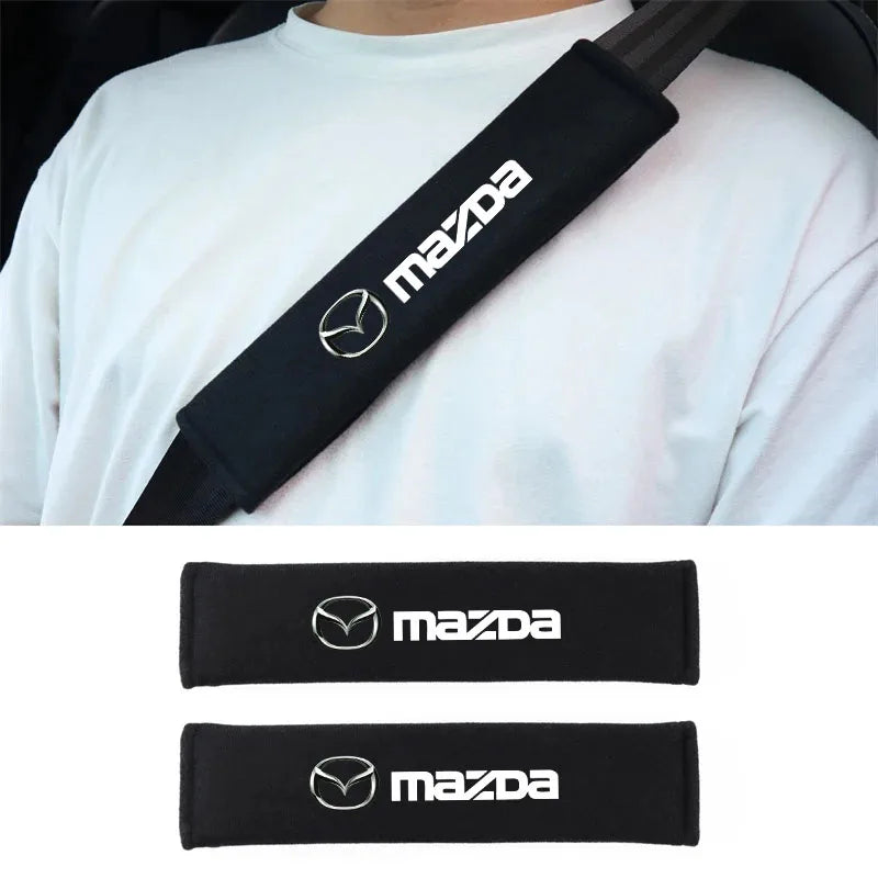 2Pcs Car Seat Belt Cotton Safety Belt Shoulder Protector Cover for Mazda 2 3 4 5 6 7 8 323 626 CX-3 5 8 9 MX-5 30 RX-8