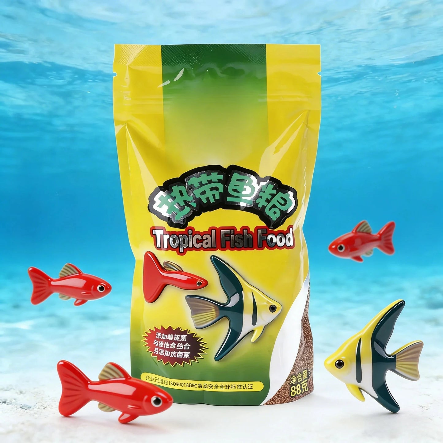 Tropical Fish Food - 88g, High Protein Nutritious Formula, Added Antibiotics for Aquarium Tropical Fish