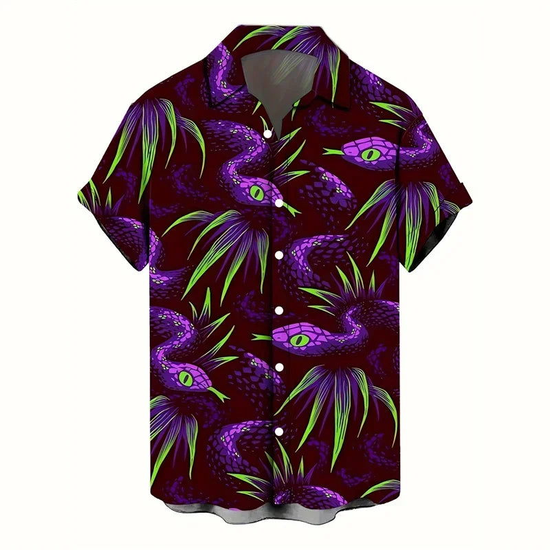 Fashion Cat Dog Hawaiian Shirt Men 3d Printed Animal Pig Graphic Short Sleeve Shirts New Design Summer Beach Lapel Button Blouse
