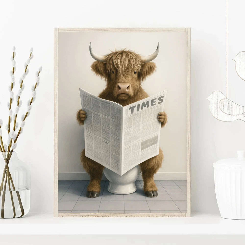 Funny Bathroom Victorian woman Portrait Poster Canvas Painting  Prints Wall Art Picture Toilet Humor Amusing Gift Home Decor
