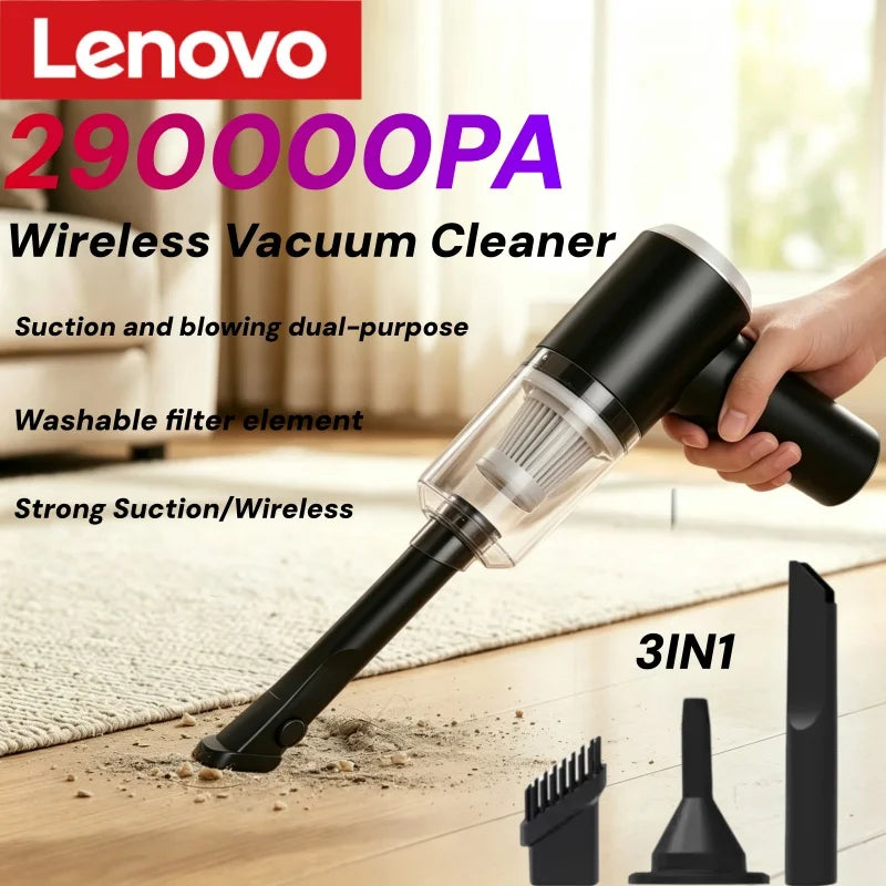 Lenovo Car Vacuum Cleaner 290000 Pa 4 In1 Powerful Clean Machine Wireless Blowing Suction Portable Vacuum Cleaner Household 2026