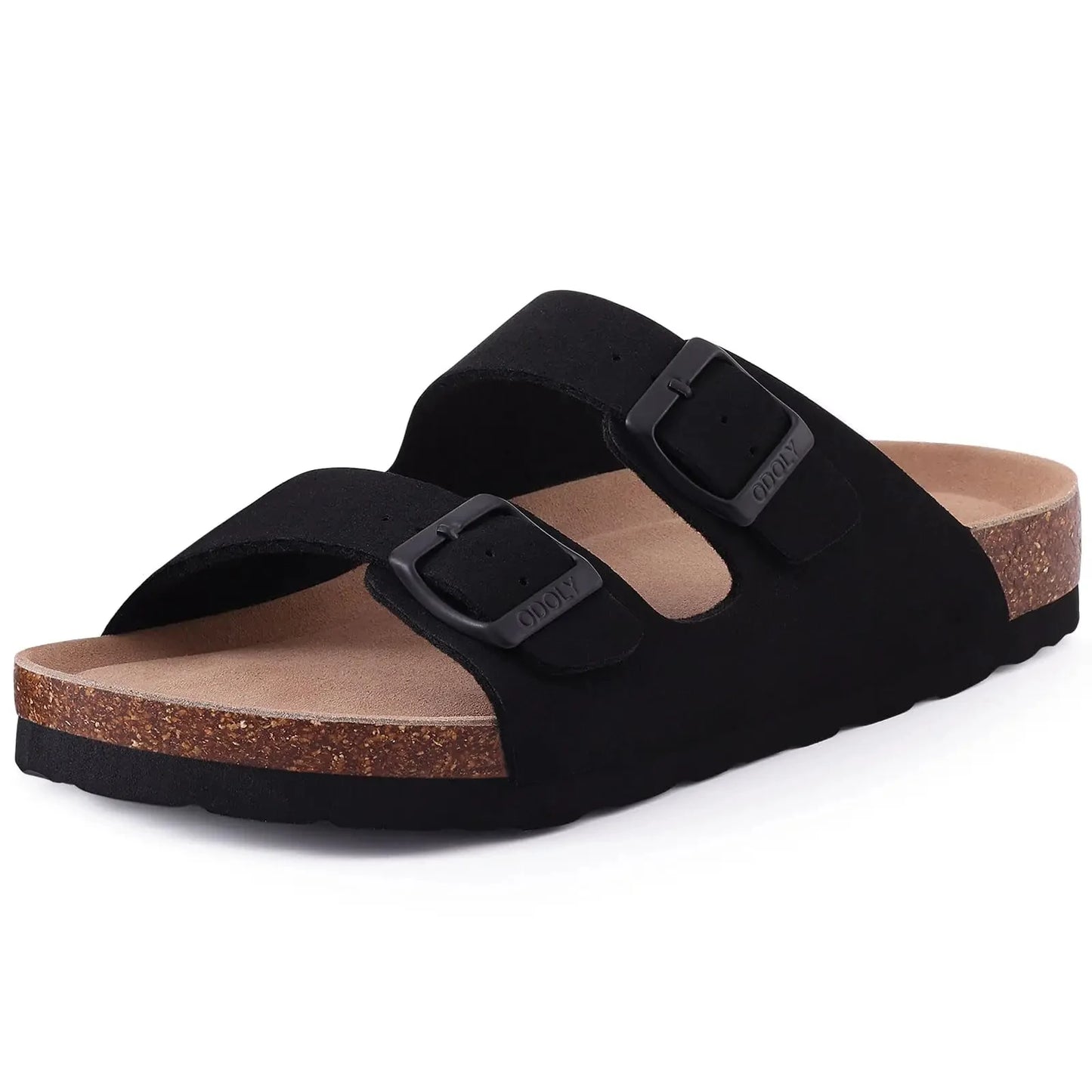 Asgard Women Cork Sole Clogs Slippers Fashion Cow Suede Flat Mules With Adjustable Buckle Men Leather Potato Shoes Beach Sandals