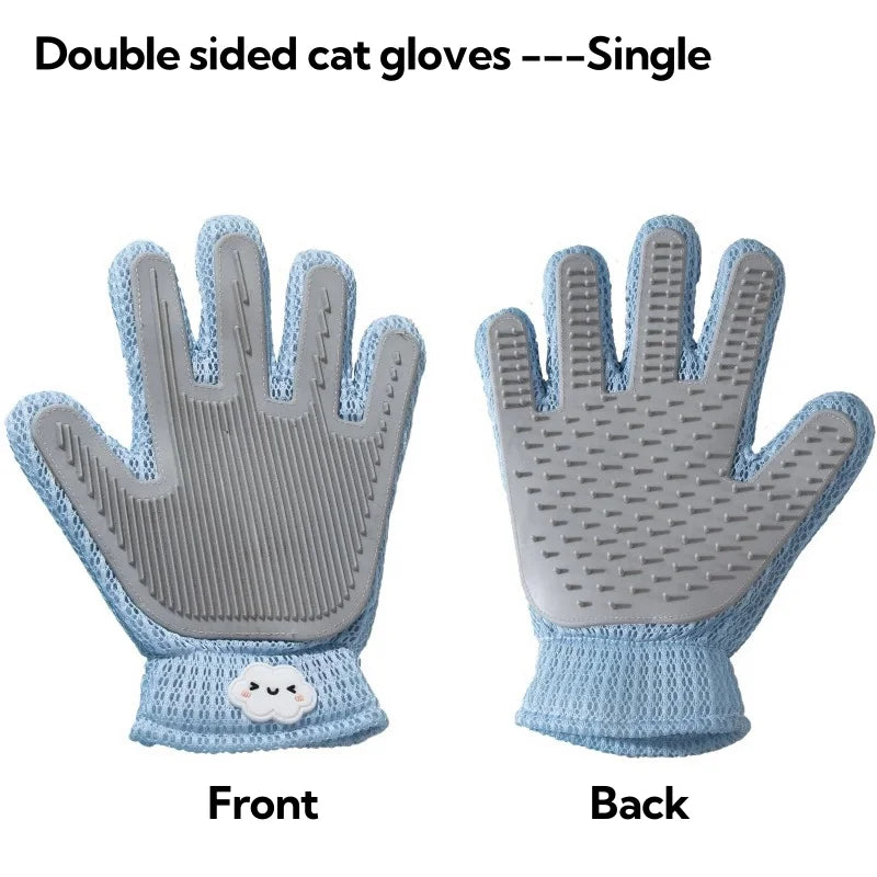 Pet Grooming Double-sided Gloves Cute Cloud Shaped Design Hairbrush Removal Cat Grooming Hair Removal Pet Cleaning Hound Glove