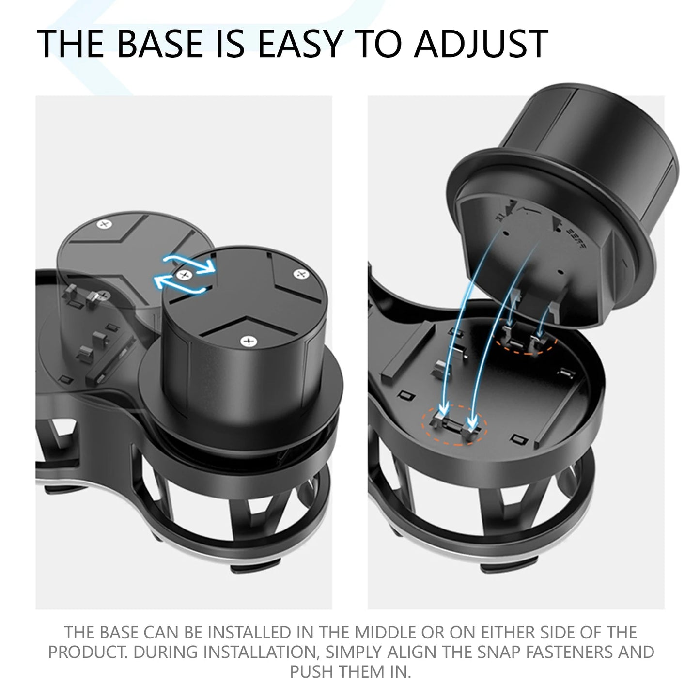 Double Car Cup Holder Expander Durable ABS 2-in-1 Beverage Organizer for SUV Truck Universal Fit Space Saving Accessories