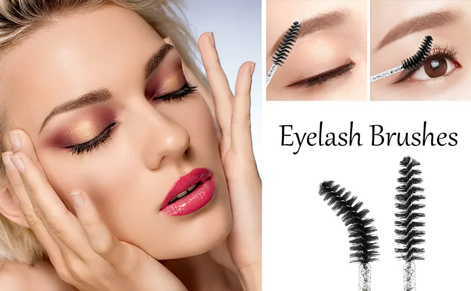 5/50 Pcs Crystal  Mascara Wands Eyelash Brush Spoolies For Eye Lash Extension Eyebrow And Makeup Crystal Makeup Tools