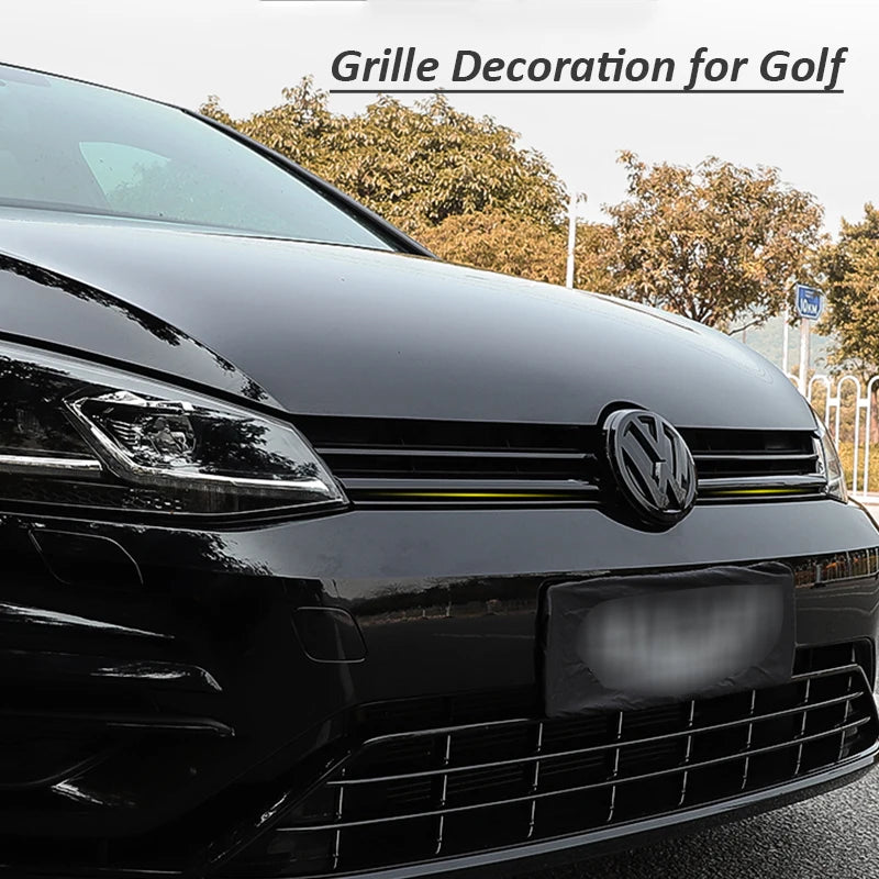 2/3pcs for Golf 7 7.5 Rline Car Grille Decorative for VW Bright Black Logo Cover Up Grille Strips Car Stickers Auto Accessories